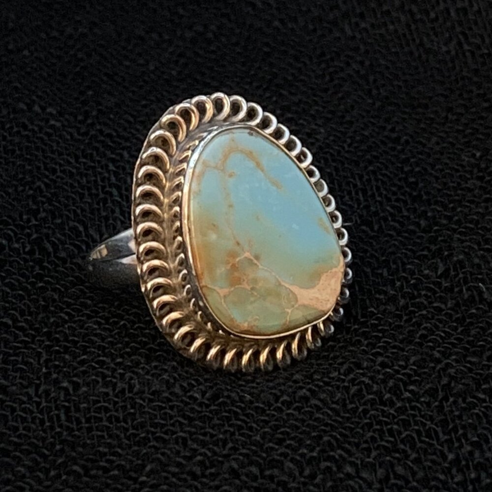 Sea Sediment Blue Green Stone Sterling Silver 925 Ring NEW Sz 6 J651 - Picture 3 of 10